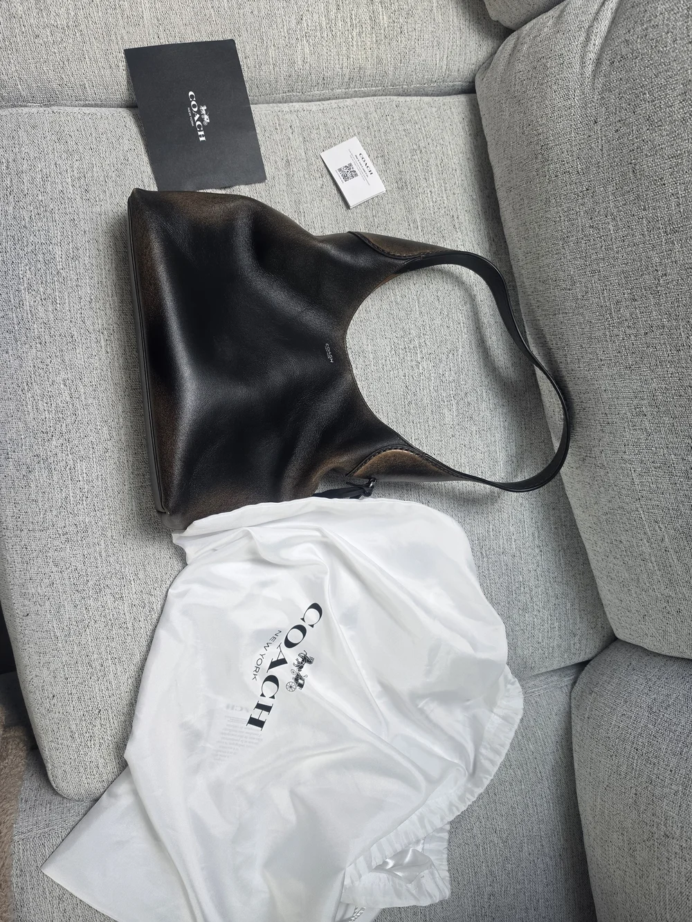 Coach Black Leather Shoulder Bag